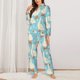 thumbnail image 2 of Balery White Geese and Flower Conjunto de Pijama con Estampado para Mujer, Conjunto de Dos Piezas con Manga Larga, Ropa de Dormir Suave con Bolsillos, Pijamas Cómodos-Small, 2 of 7