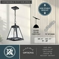 thumbnail image 4 of Tremont 1 Light Crystal Black Urban Loft Pendant Lantern Clear Glass, 4 of 11