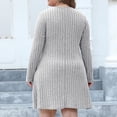 thumbnail image 3 of pstuiky Women Dresses, Women's Sweater Dress Waistline Skirt Slim Dress V-Neck Sweater Plus-Size Dress, 3 of 3