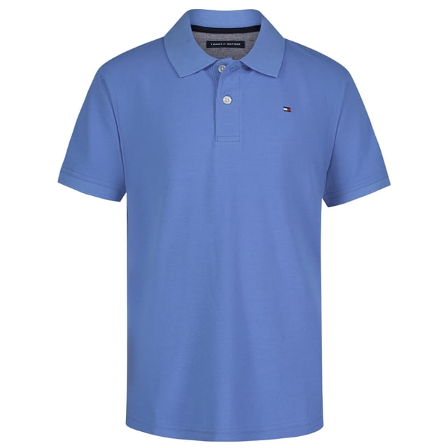 Polo Tommy Hilfiger para niños de manga corta Piqué Ivy 14-16 azul