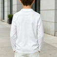 thumbnail image 6 of Resicozy Boys Long Sleeve Henley Shirt for Kids, Casual Solid Color, Fall Winter Clothes 2-12 Years White 160, 6 of 6