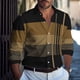 thumbnail image 1 of Camisa abotonada para hombre camisa informal de verano para playa manga larga cuadros solapa con bloques de color estilo hawaiano Vaion abotonada moda, 1 of 6