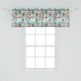 thumbnail image 2 of Ambesonne Animal Window Valance, Pattern of Birds and Foxes in the Woods, Curtain Valance for Kitchen Bedroom Decor with Rod Pocket, 54" X 18", Seafoam Burnt Sienna, 2 of 3