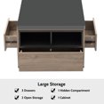 thumbnail image 6 of Modern Lift Top Coffee Table Multi Functional Table with 3 Drawers in Walnut & Black, 6 of 17