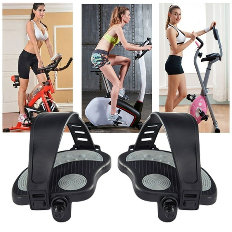 Mnycxen Exercise Bike Pedals with Straps for Exercise Bike Dynamometer Spinning Bike Indoor Bicycle Pedals