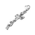 thumbnail image 4 of Rhodium Plated 925 Sterling Silver Nugget Cross Pendant, 4 of 5