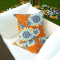 thumbnail image 2 of Set of Two 16" X 16" Blue and Yellow Blown Seam Floral Indoor Outdoor Throw Pillow, 2 of 5
