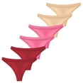thumbnail image 4 of Seductiva Women Clothing Women's Thongs Underpants Patchwork Color Underwear Panties Bikini Solid Womens Briefs Knickers Christmas Gift 6 Pieces Cotton Panties for Womens Ladies Panties, 4 of 7