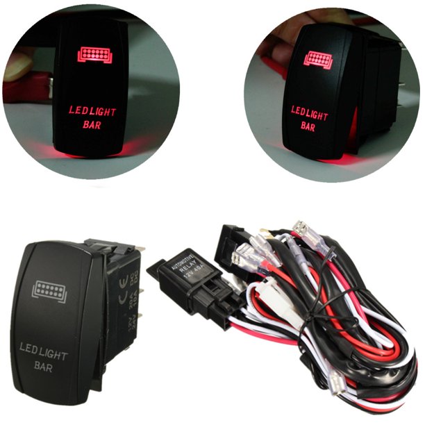 Rocker Switch Wiring Harness 12v 40a 300w Relay Fuse Led Light Bar 5 Pin Laser