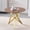 Walnut+Gold + MDF+Metal + Modern, variant on 37 Inch Round Dining Table Dark Wood Grain MDF Tabletop Golden Carbon Steel Metal Legs 2-4 Seater Space Saving Kitchen Dining Room Table（Walnut）