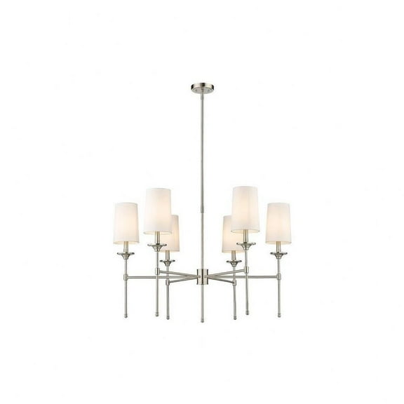 6 Light Chandelier in Transitional Style-25.5 inches Tall and 38 inches Wide-Brushed Nickel Finish Bailey Street Home 372-Bel-4652274