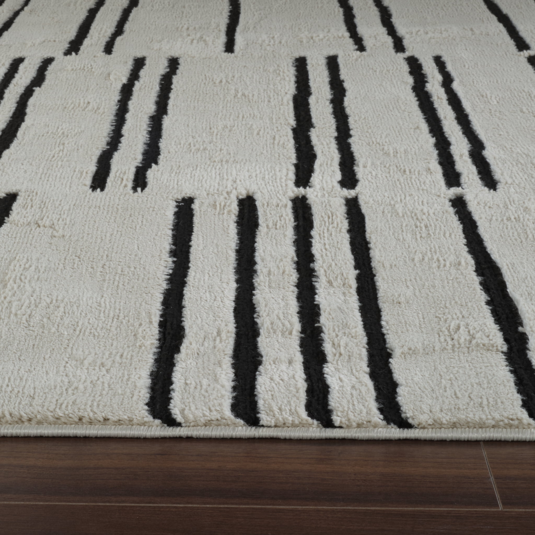 Rug Branch Domus Abstract Indoor Area Rug, Cream Black, Modern - Living Room, Bedroom, Dining Room