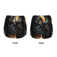 thumbnail image 3 of Balery Full Moon Black Dragon Pantalones cortos deportivos para mujer con forro y dos bolsillos, elásticos, para entrenamiento, gimnasio, yoga-Medium, 3 of 7