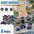 thumbnail image 2 of 8 Pairs Kids Toddlers Boys Girls Merino Wool Hiking Athletic Thermal Warm Winter Socks, 2 of 7