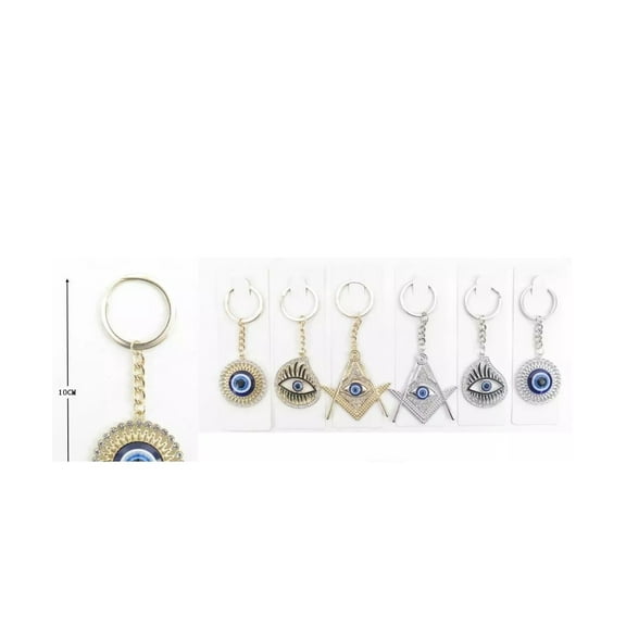 Set of 12 Lucky Blue Evil Eye  Keychain Ring for Protection and Blessing,luckey Charm for Strength and Power, Great Gift