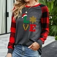 thumbnail image 1 of PVCS Chemises de Noël pour Femmes Tops à Carreaux Manches Longues Chandails en Molleton Tendance Blouse Tops, 1 of 6