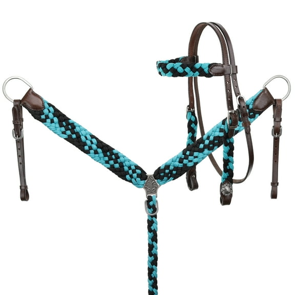 Showman Crosshatch Browband Headstall & Breast Collar Set