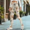 thumbnail image 4 of COEQINE Women Comfortable Yoga Pants with Pockets Hip Lift Tummy Control High Waisted Athletic Leggings Hip Lift No See Through Stretchy Tights, Yorkshire Terrier Corgi Bone Paw Print, XS, 4 of 7