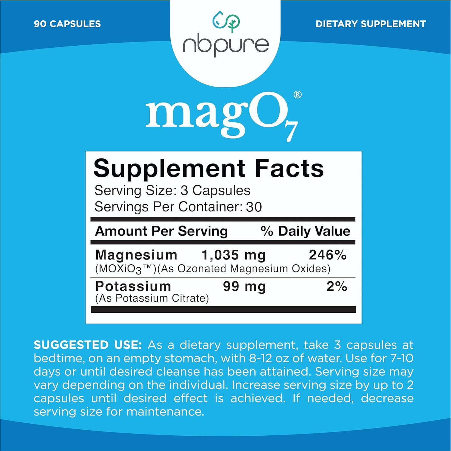 NB Pure MagO7 Digestive Cleanse & Detox Capsules - 180 Count