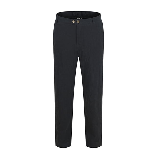 FcBaudy Full Length Pants Men's Pants Solid Color Drawstring Breathable Cotton Linen Loose Casual Pants Men Pants