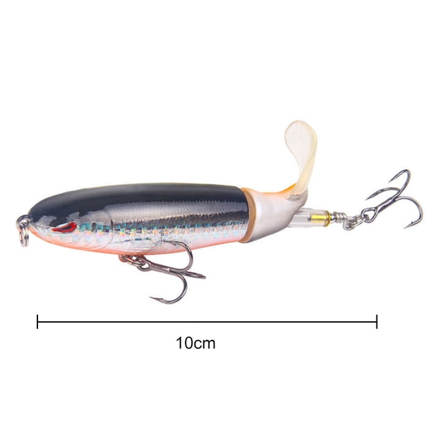 Señuelos de pesca de hélice 10cm Fake Topwater Tail Artificial Hard Bait (Plata) Likrtyny Para estrenar