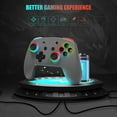 thumbnail image 5 of Switch Pro Controller, 9 Colors RGB Lights with BackButton/Dual Vibration/6-Axis Motion Bluetooth Wireless Control for Switch/Switch Lite/Switch OLED,5 Levels Adjustable Vibration, 5 of 6