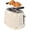 2025 Beige, variant on Beige Cute Retro Toaster 2 Slice with 1.58" Wide Slots, Bread toaster with Cover and Warm Rack, Stainless Steel Toasters with Removable Crumb Tray, Preheat, Defrost, Cancel Function (Cream)