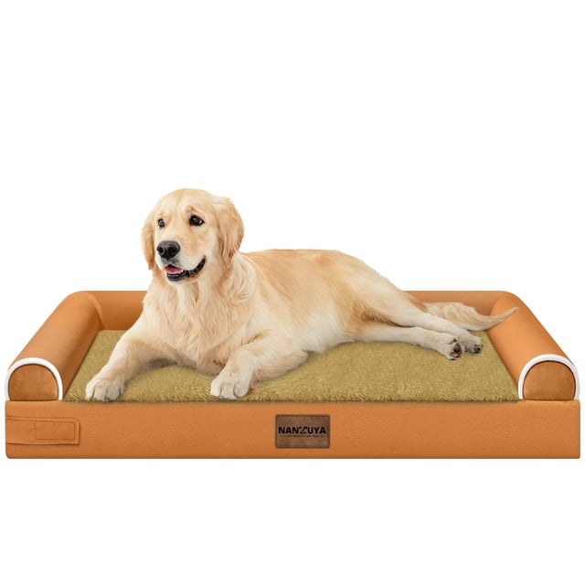 Cama Grande para Perro NANUYA Ortopédica Impermeable Naranja