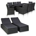 thumbnail image 1 of vidaXL Ensemble de Salle à Manger Extérieur 11 Pcs Poly Rotin Noir, 1 of 5