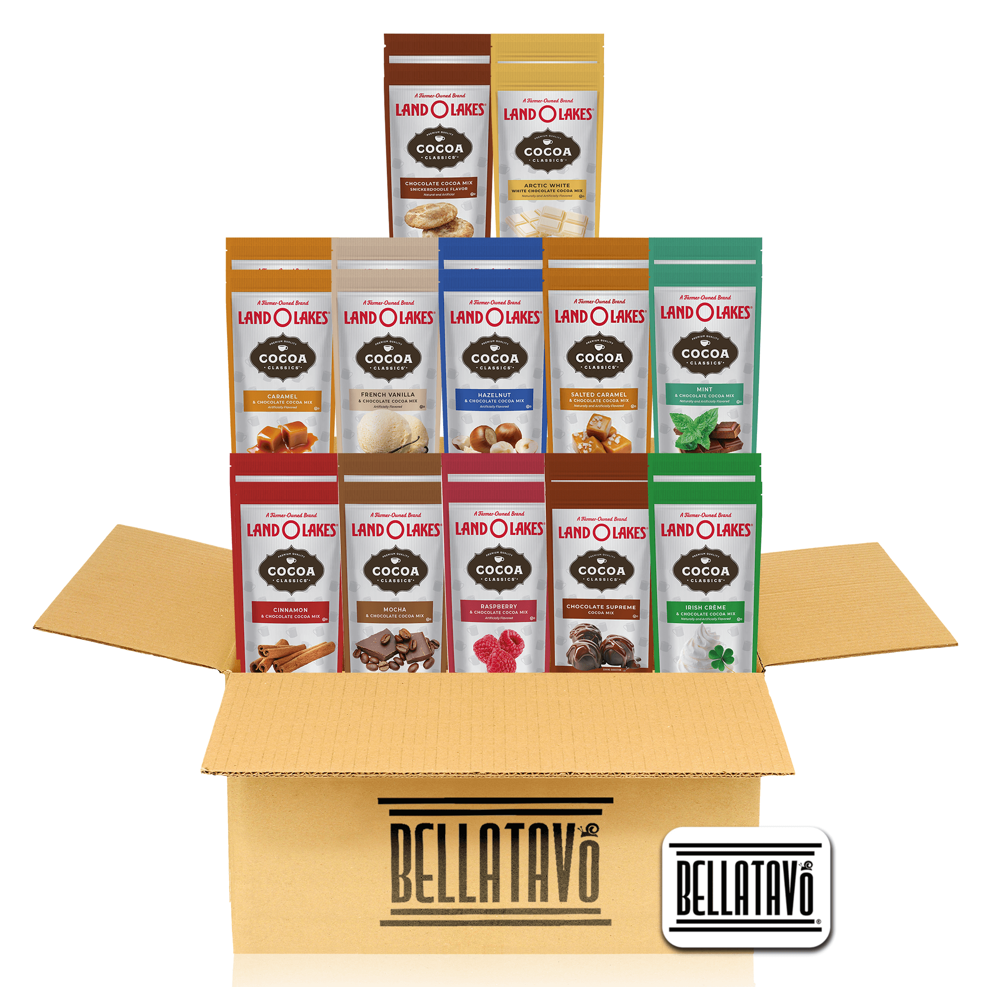 Hot Chocolate Variety Pack Box. Includes TwentyFour1.25 Oz Packets of