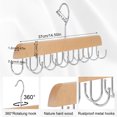 thumbnail image 6 of Topekada 2 Pack Belt and Tie Hanger for Closet,Wooden Tie Belt Holder with 28 Hooks,360 Degree Rotating Multiuse Tank Top Hanger for Closet Wardrobe Organizers and Storage(Nature), 6 of 8