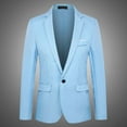 thumbnail image 2 of BiZtdJrK Men Wedding Dress Jackets Big and Tall Notch Lapel One Button Casual Sport Coats Regular Fit Solid Business Blazers Sky Blue XXXXL, 2 of 5