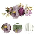 thumbnail image 3 of Unique Bargains 1 Pc Women's Lightweight Simulated Flowers Hair Clip Comb for Parties Purple Polyester Fabric Iron, 3 of 4