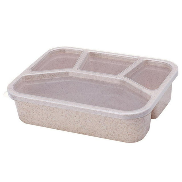 Snack Container 3 Compartments Snack Boxes For Adults Kids Wheat Straw Lunc