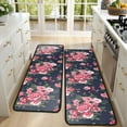 thumbnail image 4 of Kitchen Rugs Sets Of 2,Pioneer Flower Floral Print Pattern Anti Fatigue Kitchen Mat Rugs Non Slip Washable,Decorative Kitchen Floor Mats for Kitchen,Sink,Laundry,17"x47"+17"x47", 4 of 5