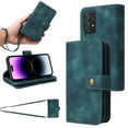 thumbnail image 1 of for Samsung Galaxy A52 4G/5G Wallet Case, [Card Slots] PU Leather ID Credit Holder Folio Flip Kickstand Magnetic Clasp Phone Cover & Lanyard & Shoulder Strap for Galaxy A52, Blue, 1 of 6