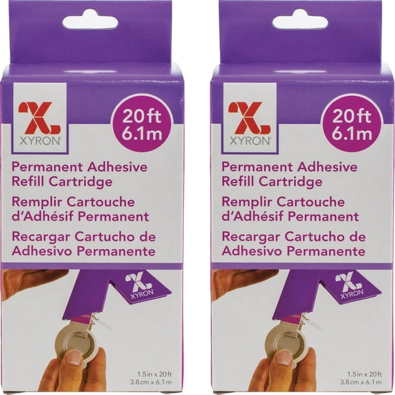 Xyron 150 Refill Cartridge 1.5"X20'-Permanent, Multipack Of 2