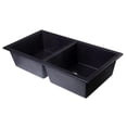 thumbnail image 3 of Pemberly Row Black 34" Undermount Double Bowl Granite Composite Kitchen Sink, 3 of 9