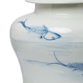 thumbnail image 3 of Jarra Benzara de porcelana con diseño de pez azul, 46 cm, diseño de jengibre, 3 of 6