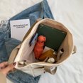 thumbnail image 3 of Beige Canvas Shoulder Bags Handbags Tote Bags Shopping Bag, 3 of 5