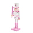 thumbnail image 1 of Nutcracker Figurine Statue Ornement 10 Pouces pour Arbre de Noël Cheminée Rose, 1 of 9