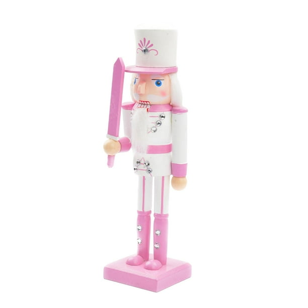 Cascanueces de madera para decoración navideña, color rosa, para escritorio, accesorios para fotos. Espada rosa