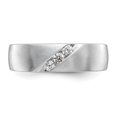 thumbnail image 4 of 14K White Gold Ring Band Wedding Diamond Round Men's , Size 7, 4 of 7