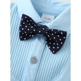 thumbnail image 3 of CARETOO Baby Boy Clothes Suit 0-24 Months Infant Gentleman Outfits Dress Shirt Bowtie Pants Hat Set, 3 of 14