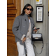 thumbnail image 5 of Abrigos de lana para mujer, Chaqueta corta holgada e informal, con doble botonadura y cuello levantado, para oficina, otoño e invierno, 2024, 5 of 5