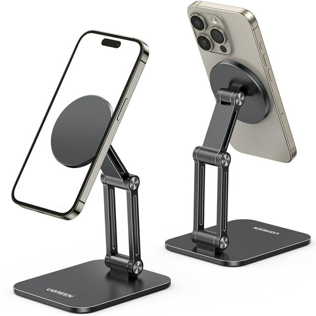 UGREEN Magnetic Phone Stand Compatible with MagSafe iPhone Stand for Desk Ergonomic Design Adjustable, Aluminum Cell Phone Stand Compatible