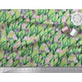 thumbnail image 2 of Soimoi Silk Fabric Leaves & Tulip Floral Print Fabric by Yard 42 Inch Wide, 2 of 3