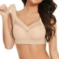 thumbnail image 2 of 2PC Push Up Bra Transparent Shoulder Strap Cordless Backless Spongeless Minimizer Bras for Women,Beige,XXXL, 2 of 4