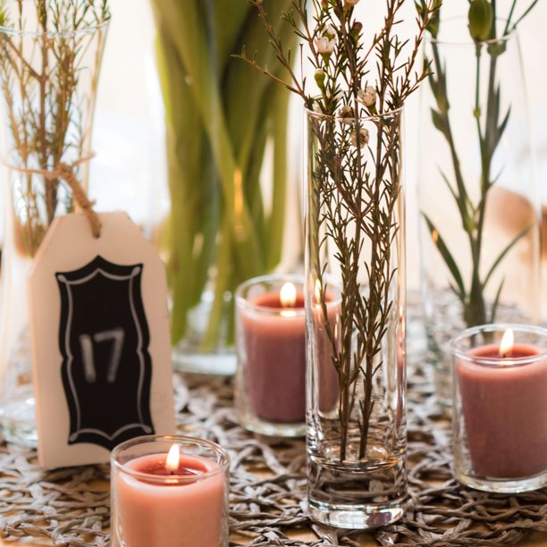 Libbey Cylinder Bud Vases, 7.5inch, Set of 12