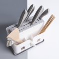 thumbnail image 3 of Soporte para utensilios versátil Almacenamiento desmontable Estante de drenaje Escurridor Palillos s Tenedores Cesta Cesta Organizador con gancho para Tidy Clean Kitchen Soledad Soporte para artilugios de cocina, 3 of 9